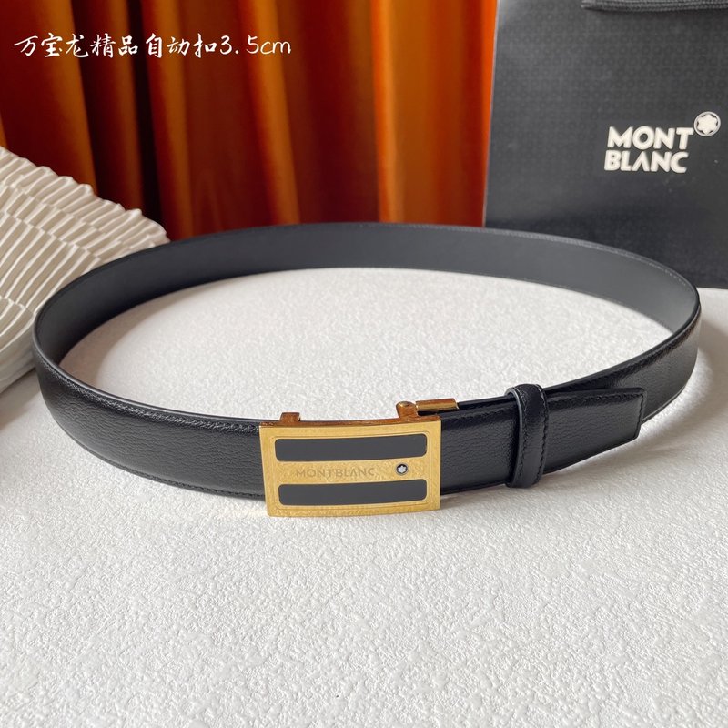 몽블랑 남성용 수입 소가죽 자동 버클 벨트 001-192356