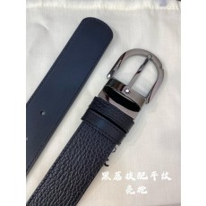 몽블랑 소머리 가죽 핀 버클 비즈니스 벨트 001-192382