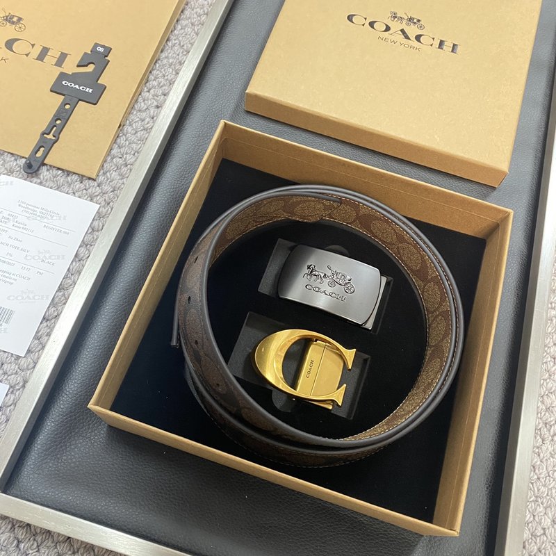 COACH 코치 교체형 버클 로고 벨트 3.5cm 001-192412