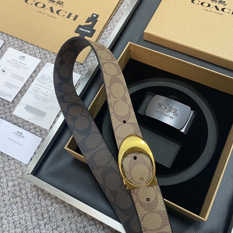 COACH 코치 교체형 버클 로고 벨트 3.5cm 001-192412