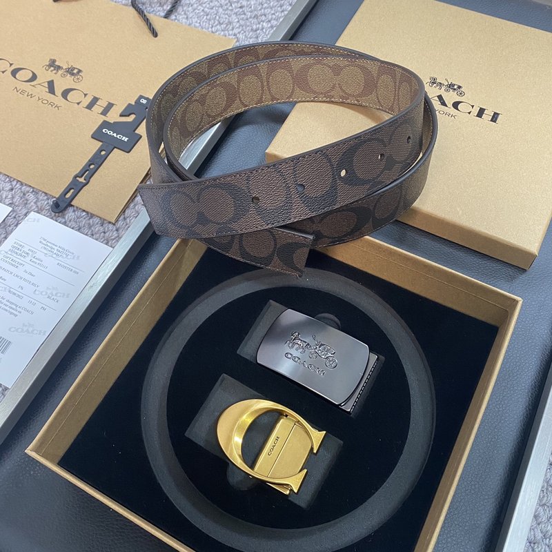COACH 코치 교체형 버클 로고 벨트 3.5cm 001-192412