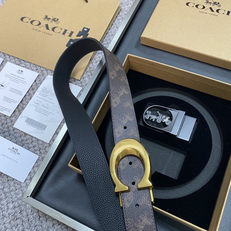 COACH 코치 블랙 교체형 벨트 3.5cm 001-192413