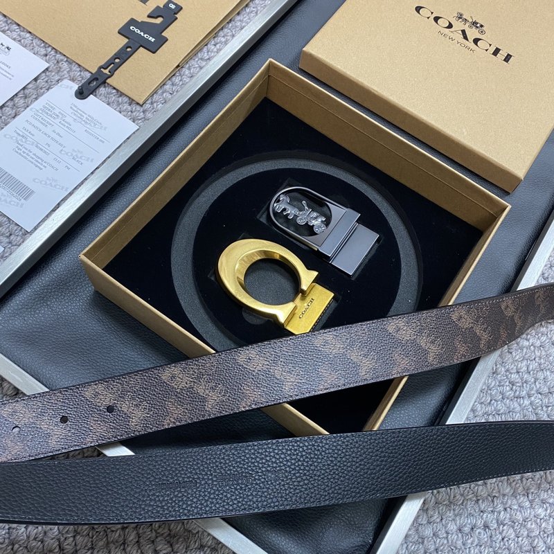 COACH 코치 블랙 교체형 벨트 3.5cm 001-192413