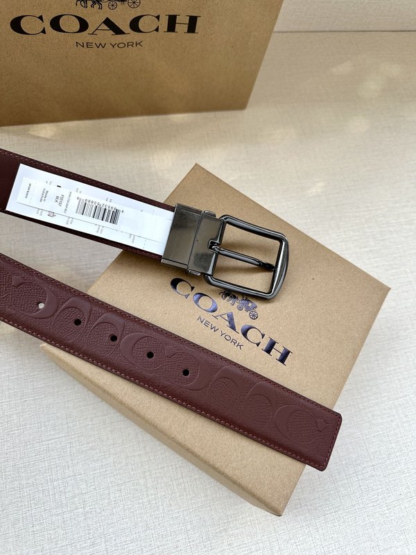 코치 양면 스포츠 송아지 가죽 벨트 3.7cm 폭 001-192420