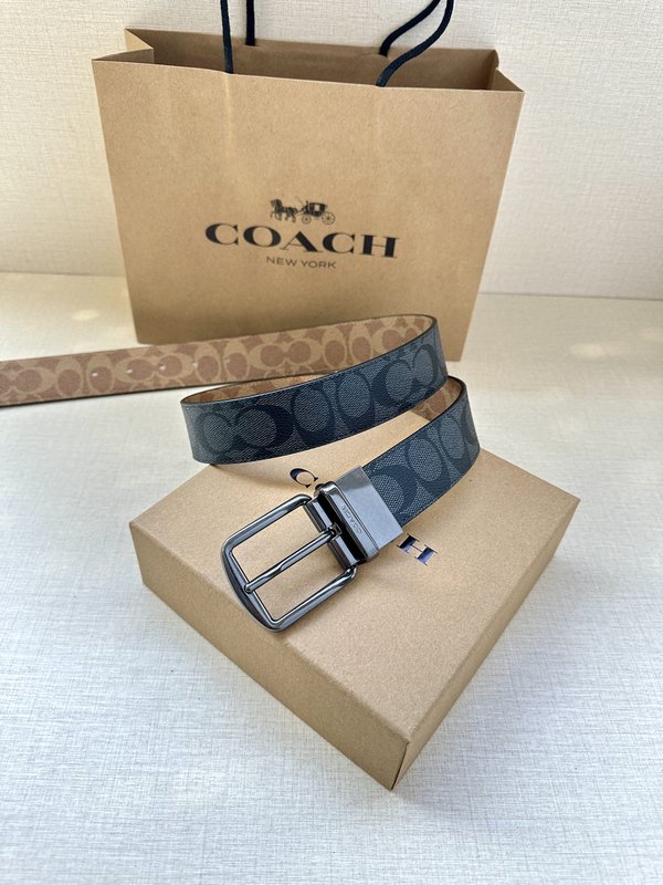 COACH 양면 송아지 가죽 벨트 3.7cm 001-192422