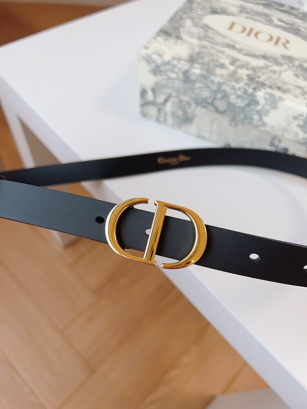 디올 DIOR 클래식 새들 벨트 블랙 골드 버클 001-192449