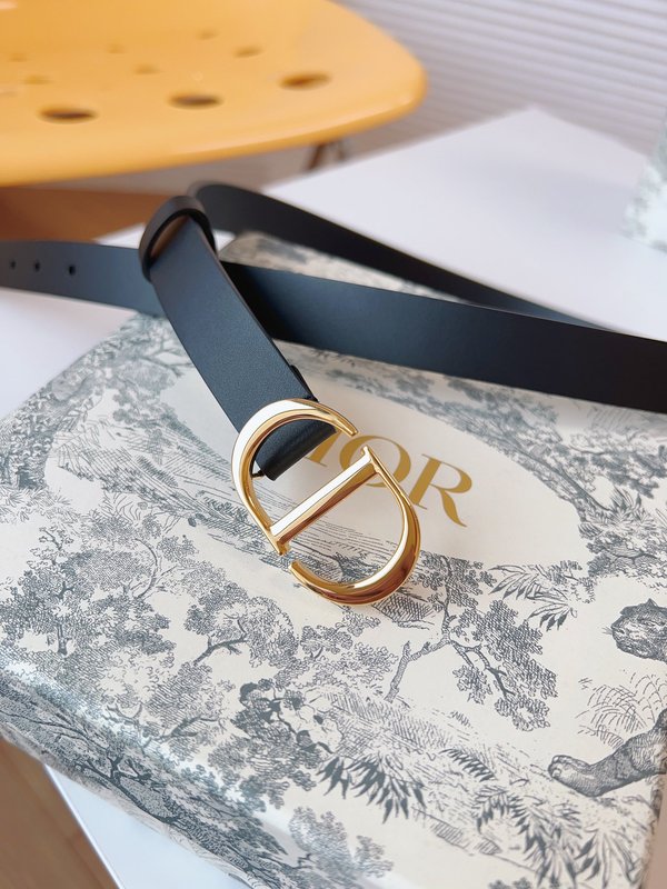 디올 DIOR 클래식 새들 벨트 블랙 골드 버클 001-192449
