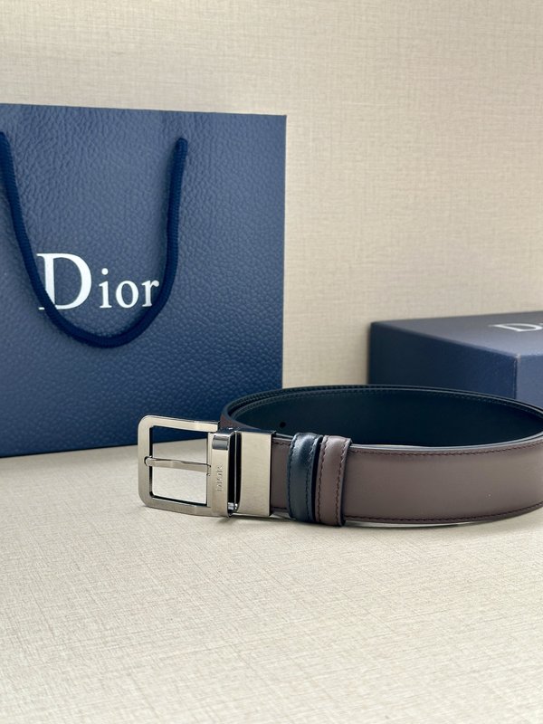 디올 Dior 블랙 양면 가죽 벨트 버클 001-192455