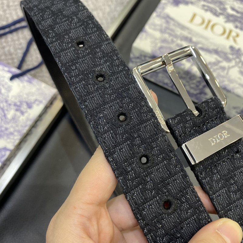 디올 DIOR 클래식 레터 패브릭 양면 소 가죽 벨트 001-192490