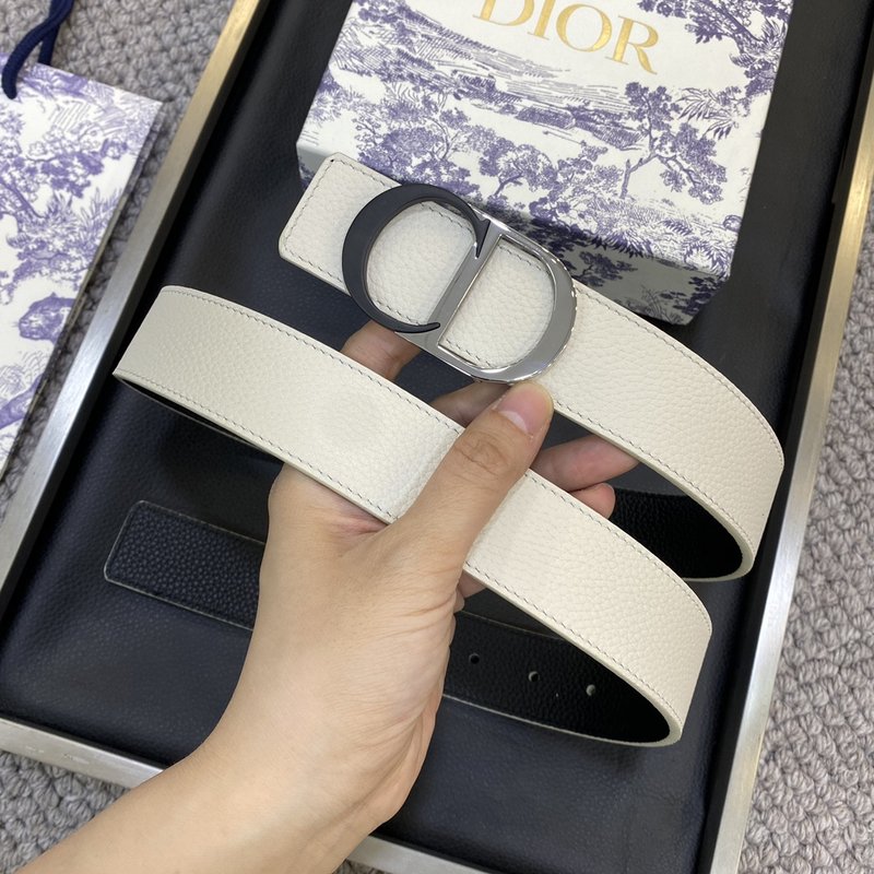 디올 DIOR 클래식 레터 캔버스 가죽 벨트 001-192497