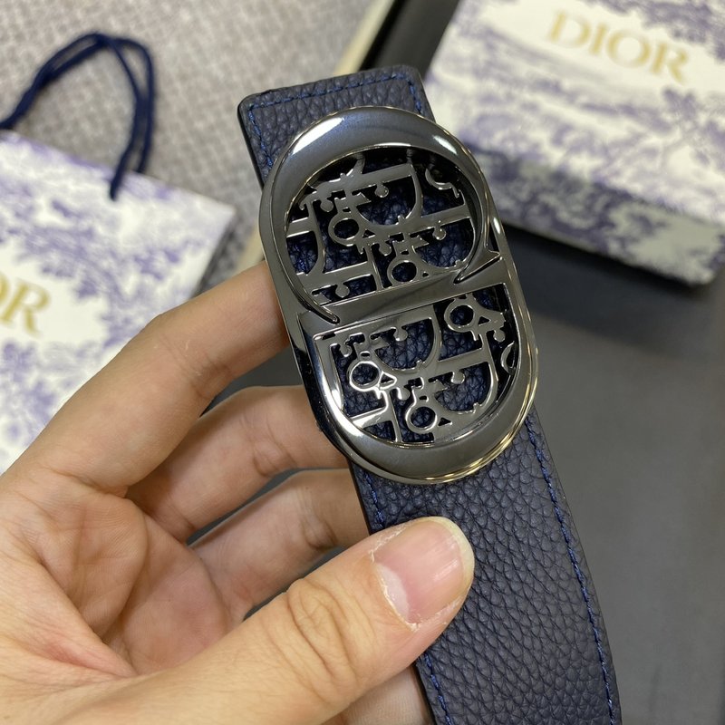 디올 DIOR 클래식 레터링 캔버스 가죽 벨트 001-192499