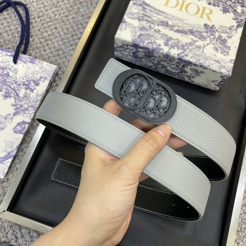디올 DIOR 클래식 레터 캔버스 가죽 벨트 001-192500