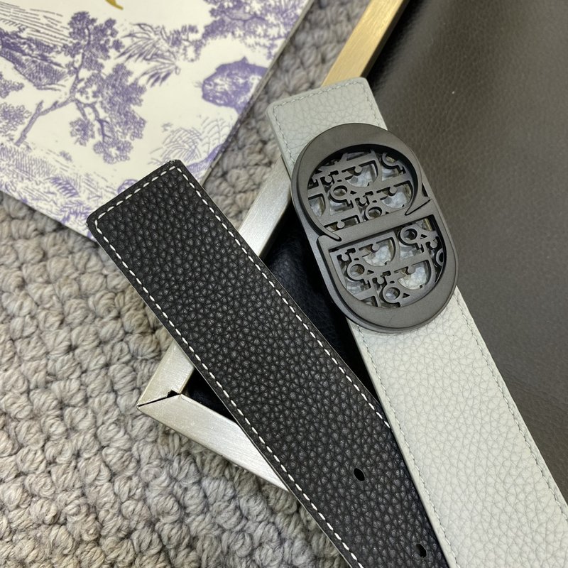 디올 DIOR 클래식 레터 캔버스 가죽 벨트 001-192500