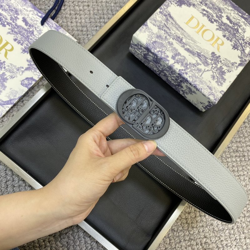 디올 DIOR 클래식 레터 캔버스 가죽 벨트 001-192500