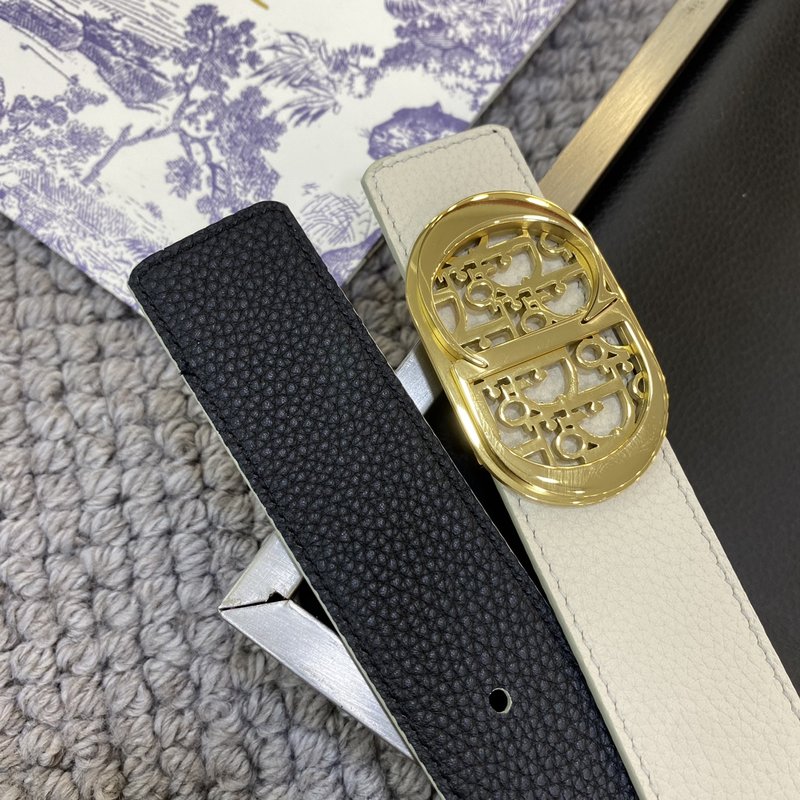 디올 DIOR 클래식 CD 버클 천연 소 가죽 벨트 001-192501
