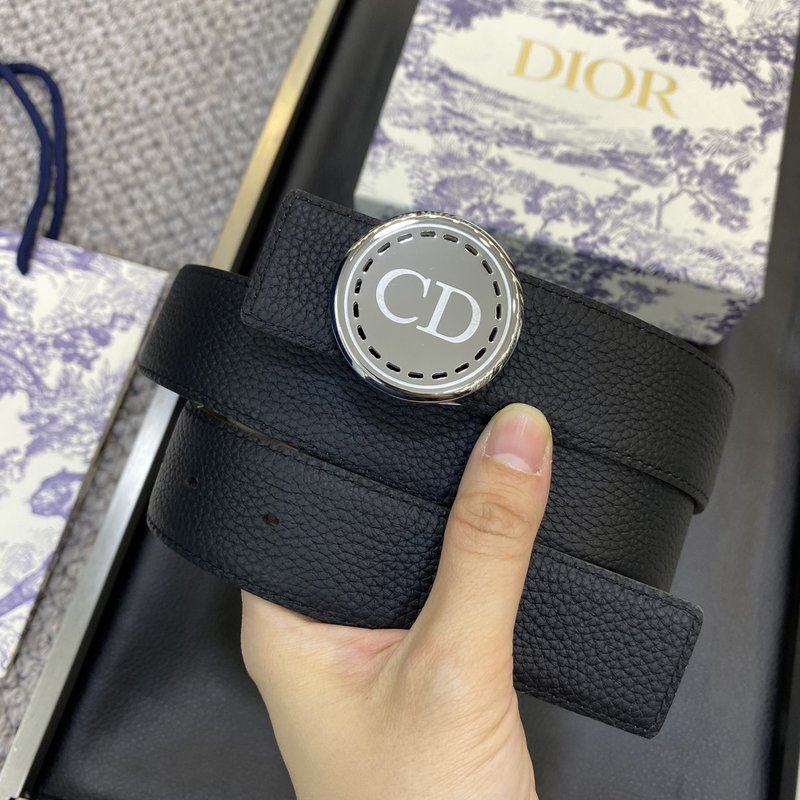디올 Dior 클래식 레터 캔버스 가죽 벨트 CD 버클 001-192502