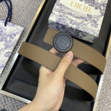 디올 DIOR 클래식 레터 캔버스 가죽 벨트 001-192504