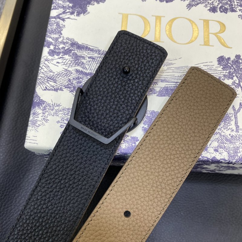 디올 DIOR 클래식 레터 캔버스 가죽 벨트 001-192504
