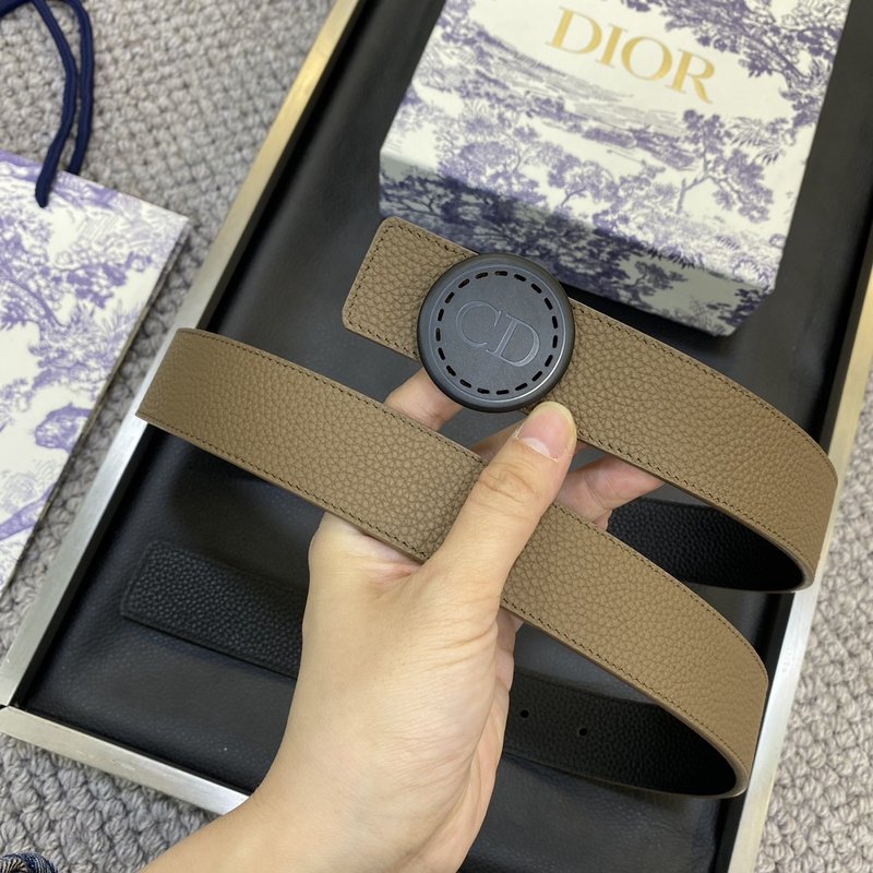 디올 DIOR 클래식 레터 캔버스 가죽 벨트 001-192504