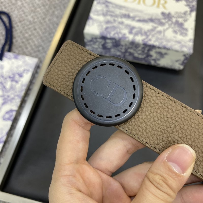 디올 DIOR 클래식 레터 캔버스 가죽 벨트 001-192504