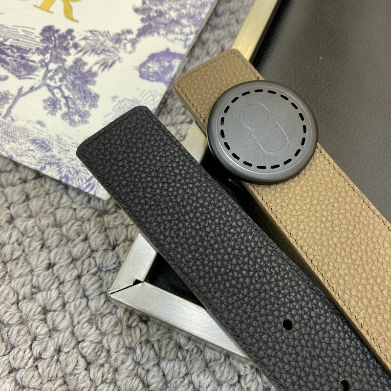 디올 DIOR 클래식 레터 캔버스 가죽 벨트 001-192504