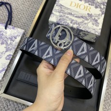 디올 DIOR 클래식 레터 캔버스 가죽 벨트 001-192505