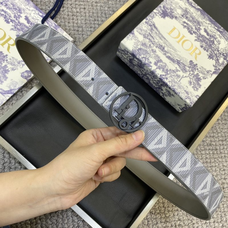 디올 DIOR 클래식 레터 캔버스 가죽 벨트 001-192507