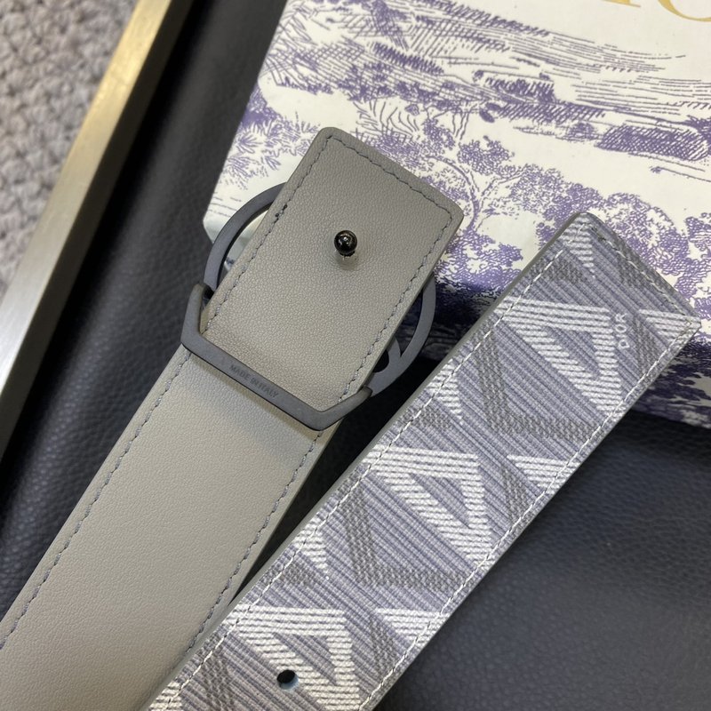 디올 DIOR 클래식 레터 캔버스 가죽 벨트 001-192507