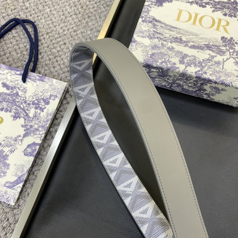 디올 DIOR 클래식 레터 캔버스 가죽 벨트 001-192507