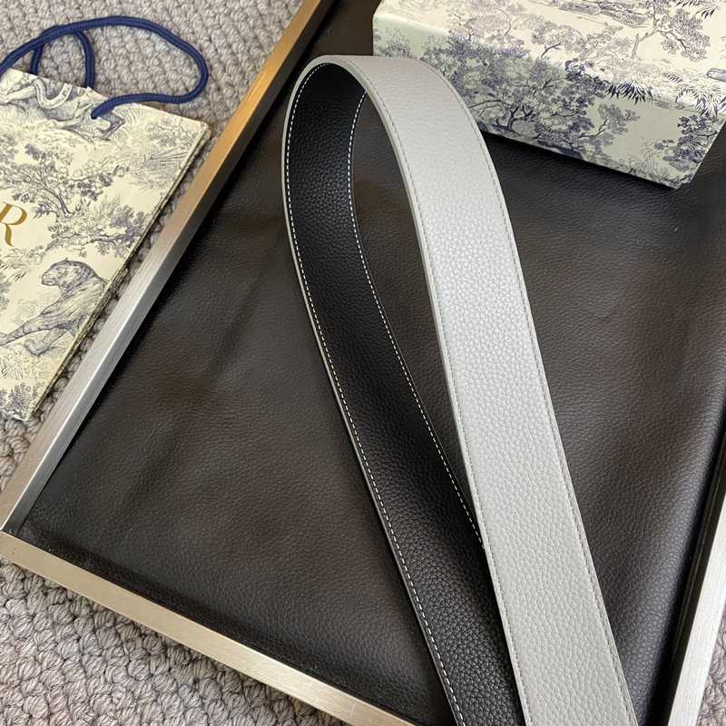 디올 DIOR 클래식 레터 캔버스 가죽 벨트 001-192510