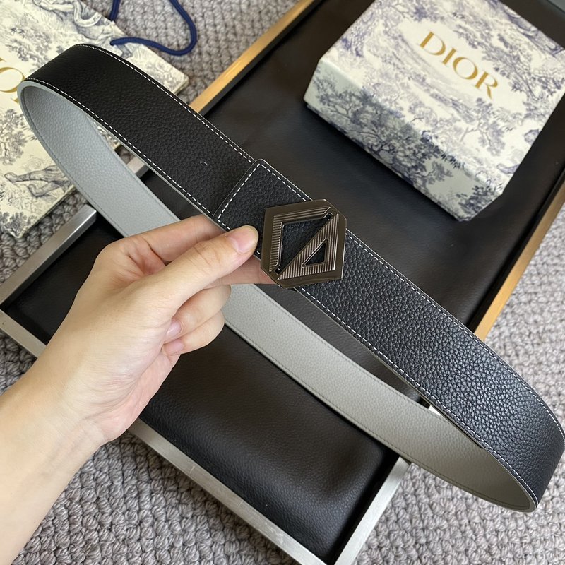 디올 DIOR 클래식 레터 캔버스 가죽 벨트 001-192510
