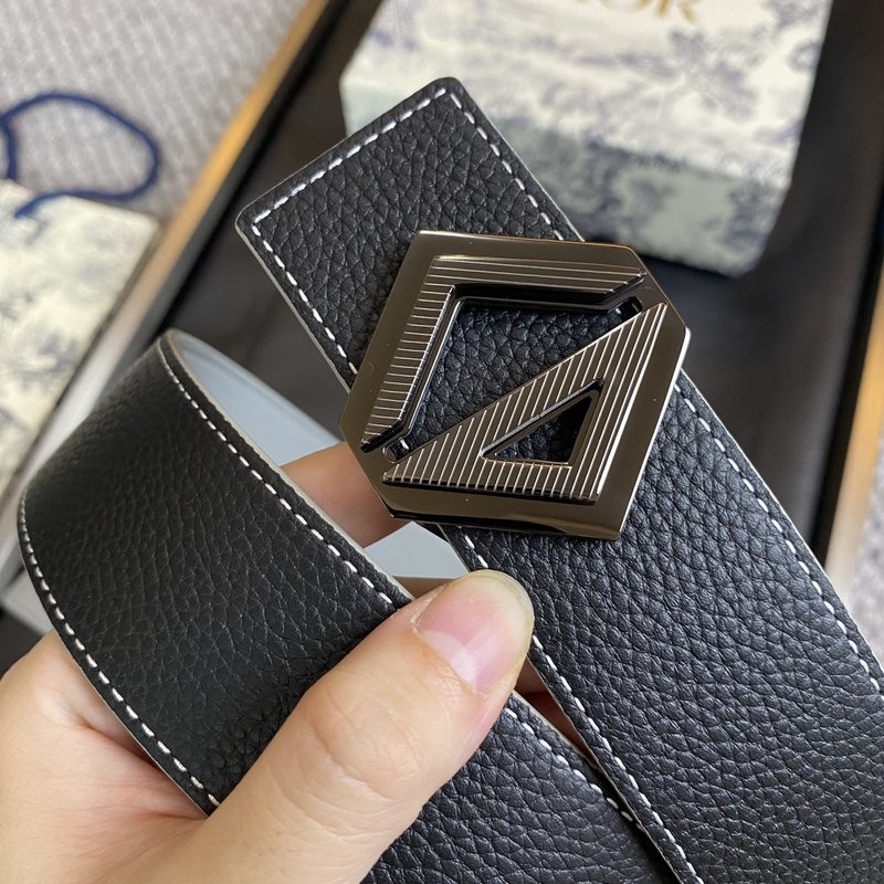 디올 DIOR 클래식 레터 캔버스 가죽 벨트 001-192510