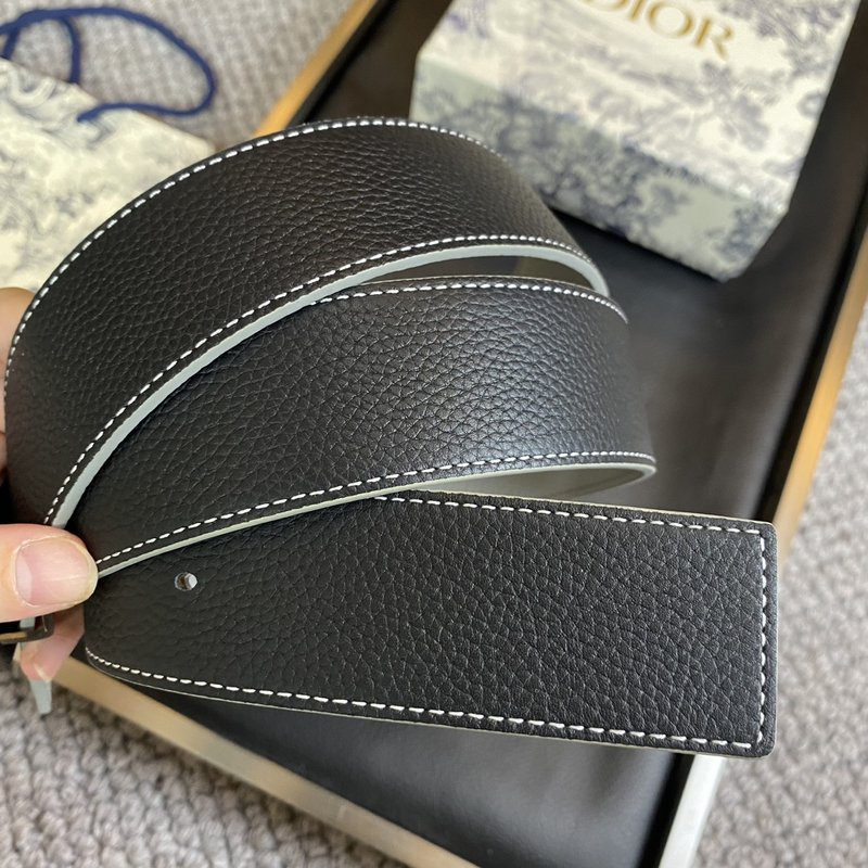 디올 DIOR 클래식 레터 캔버스 가죽 벨트 001-192510