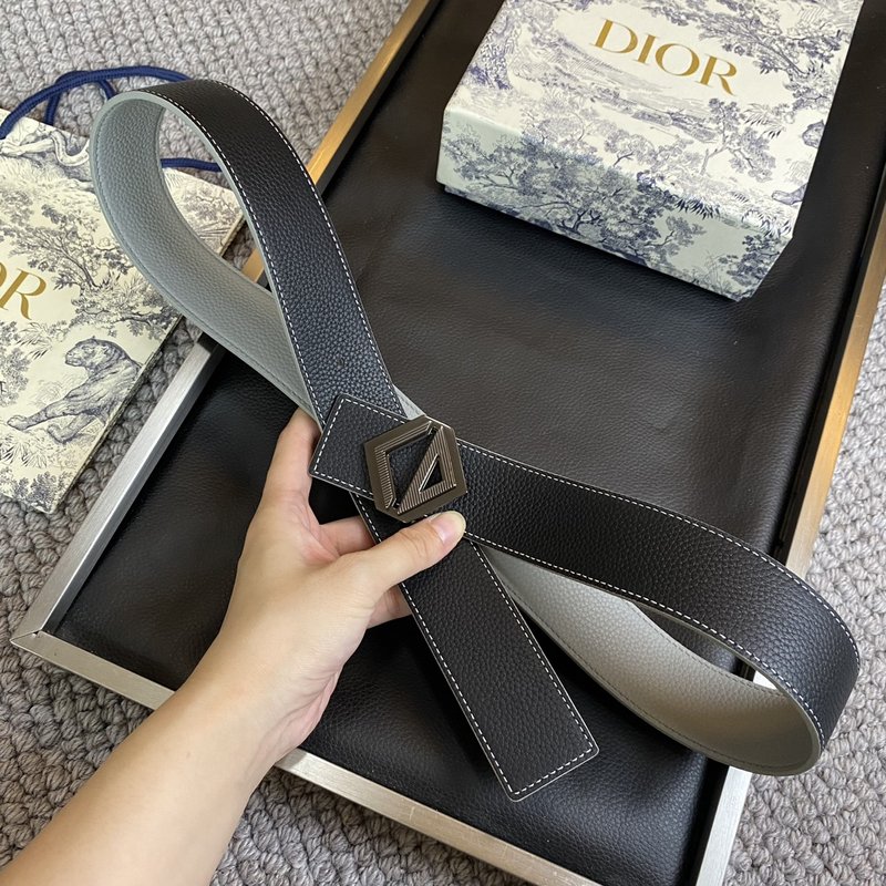 디올 DIOR 클래식 레터 캔버스 가죽 벨트 001-192510