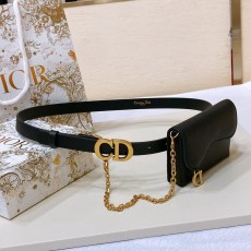 디올 바비 벨트 탈착형 포치 블랙 골드버클 001-192512