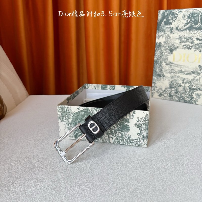 디올 블랙 그레인드 칼프스킨 벨트 3.5cm 001-192522