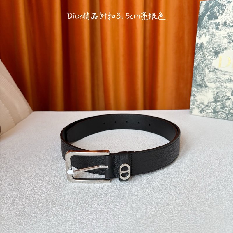 디올 블랙 그레인드 칼프스킨 벨트 3.5cm 001-192522