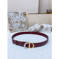 디올 뉴 CD 버클 비즈 장식 레더 벨트 001-192563