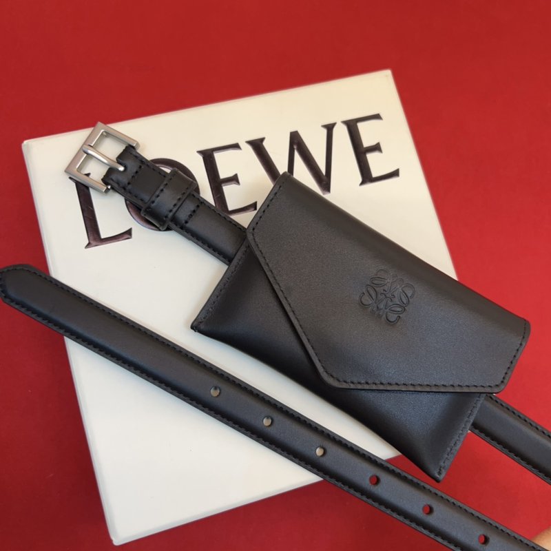 LOEWE 가죽窄벨트 Anagram 자물쇠 버클 001-192621