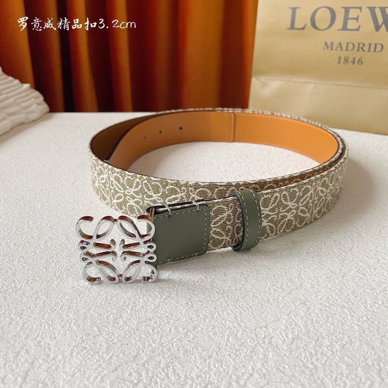 로에베 LOEWE 클래식 캔버스 소가죽 벨트 001-192642