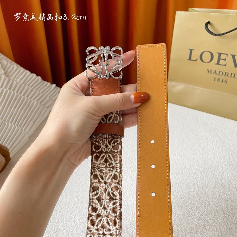 로에웨 LOEWE 캔버스 소가죽 벨트 클래식 버클 001-192644