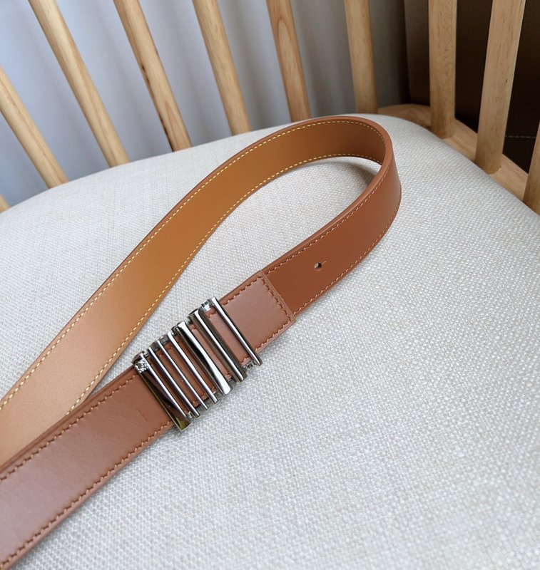 로에베 LOEWE 광택 소 가죽 기하학적 버클 벨트 001-192658