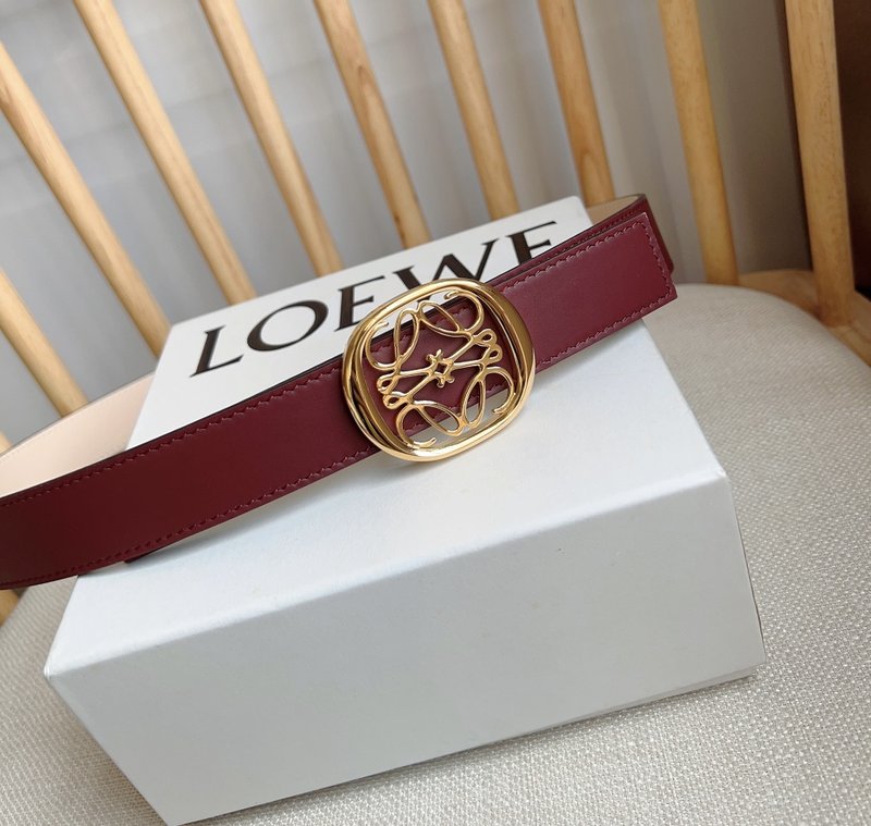 LOEWE 로에베 스무스 가죽 양면 벨트 001-192668