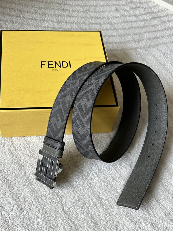펜디 남성용 양면 FF 패턴 벨트 4.0cm 001-192685