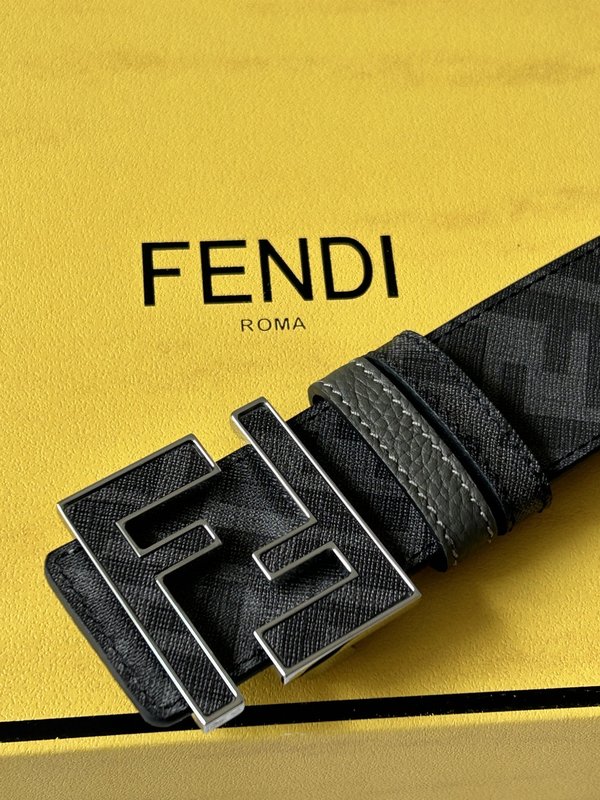 펜디 남성용 양면 FF 패턴 벨트 4.0cm 001-192685