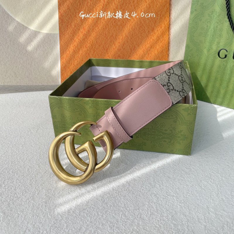 구찌 뉴 스플라이스 가죽 벨트 4.0cm 앤티크 버클 001-192987