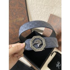 스테파노 리치 독수리 버클 엠보스 가죽 벨트 001-193024