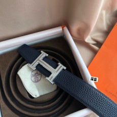 에르메스 남성 양면 가죽 벨트 38mm 스틸 버클 001-193135