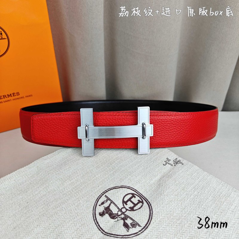 에르메스 양면 소가죽 벨트 38mm H 버클 001-193155