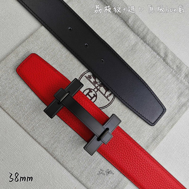 에르메스 양면 소가죽 벨트 38mm H 버클 001-193155